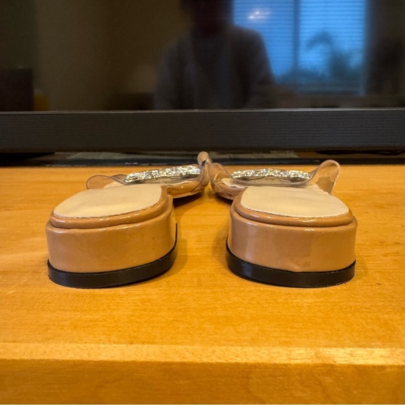 ๐ 6/$60 Rhinestone Transparent Clear Vamp Open Toe Sandal 38/7 Wedding Bridal - Picture 3 of 9